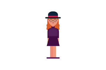 Character in flat design style isolated. Flat character cartoon vector illustration.