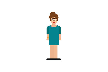Character in flat design style isolated. Flat character cartoon vector illustration.