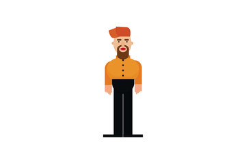 Character in flat design style isolated. Flat character cartoon vector illustration.