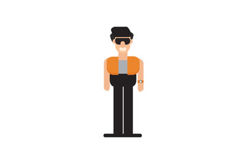 Character in flat design style isolated. Flat character cartoon vector illustration.