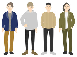 色々なファッションの男性