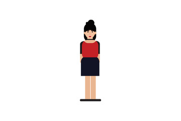 Character in flat design style isolated. Flat character cartoon vector illustration.