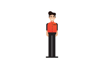 Character in flat design style isolated. Flat character cartoon vector illustration.