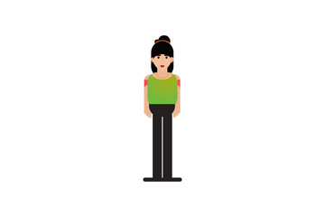 Character in flat design style isolated. Flat character cartoon vector illustration.