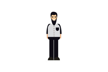 Character in flat design style isolated. Flat character cartoon vector illustration.