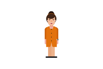 Character in flat design style isolated. Flat character cartoon vector illustration.