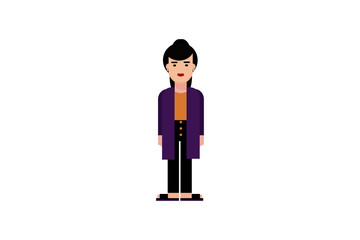 Character in flat design style isolated. Flat character cartoon vector illustration.