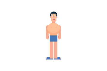 Character in flat design style isolated. Flat character cartoon vector illustration.