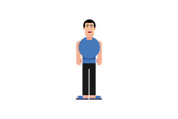 Character in flat design style isolated. Flat character cartoon vector illustration.