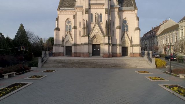 Aerial video of beautiful Koszeg, Hungary