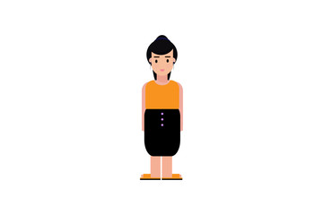 Character in flat design style isolated. Flat character cartoon vector illustration.