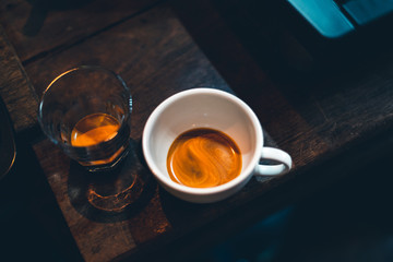 Coffee-Make coffee from the machine at home,Coffee in a cup
