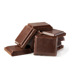 Dark Chocolate Bar isolated on a white background.