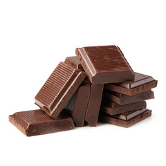 Dark Chocolate Bar isolated on a white background.