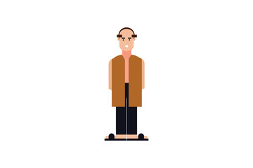 Character in flat design style isolated. Flat character cartoon vector illustration.