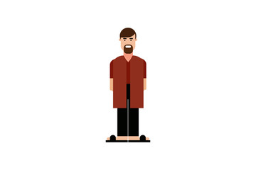 Character in flat design style isolated. Flat character cartoon vector illustration.