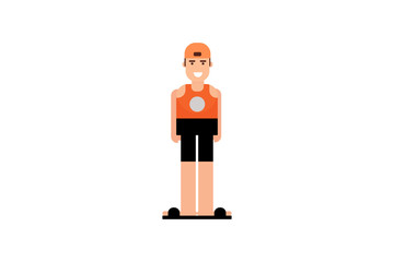 Character in flat design style isolated. Flat character cartoon vector illustration.