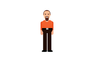 Character in flat design style isolated. Flat character cartoon vector illustration.