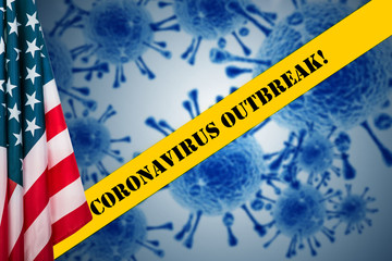 America under quarantine due to Coronavirus/ Covid - 19 outbreak. State of emergency in the USA.  