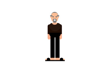 Character in flat design style isolated. Flat character cartoon vector illustration.