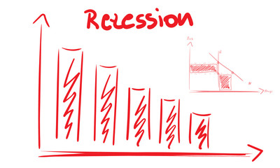 Rezession Grafik Zeichnung Stift Rot Skizze 