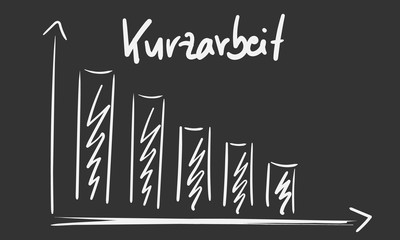 Obraz premium Diagramm Kurzarbeit Kreide Stift