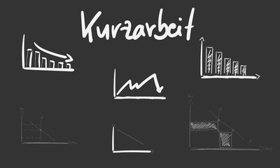 Kurzarbeit Zeichen Symbole Grafiken Wirtschaft Arbeitsmarkt Finanzen