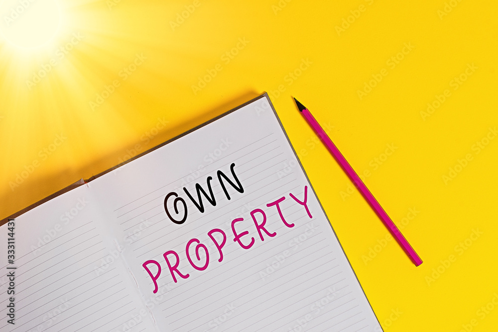 Poster text sign showing own property. business photo text things that you own and can take it with you mov