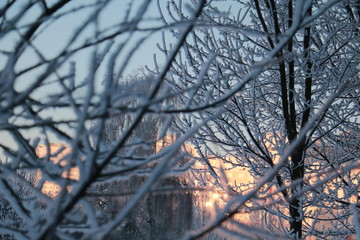 sunset in winter