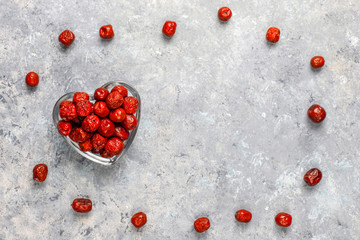 Healthy assortment dry fruits,top view