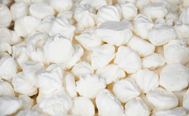 Marshmallows. Background or texture of white mini marshmallows.