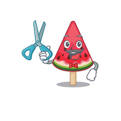 Cool Barber watermelon ice cream mascot design style