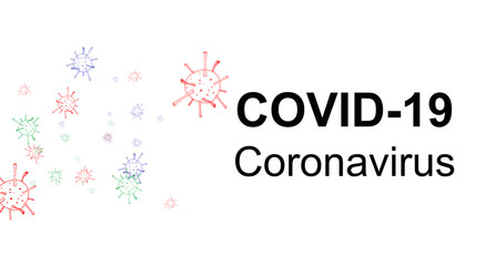 Obraz na płótnie Canvas Covid-19 Coronavirus concept inscription typography design logo. World Health organization WHO introduced new official name for Coronavirus disease named COVID-19, dangerous virus vector illustration