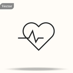 Heart line icon. High quality black outline logo for web site design and mobile apps. Vector illustration on a white background.