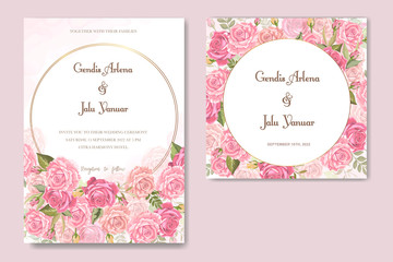 beautiful wedding card template with floral
