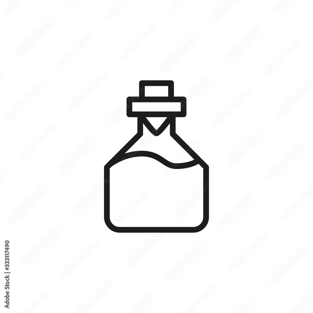 Poster simple flask line icon.