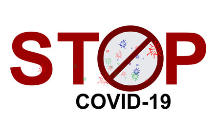 Stop Covid-19 Sign & Symbol, vector Illustration concept coronavirus COVID-19. virus wuhan from china.