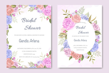 beautiful wedding card template with floral