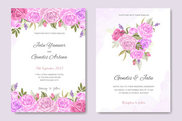 Fototapeta na wymiar beautiful wedding card template with floral