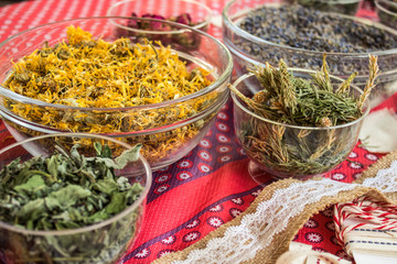 dry flowers and herbs