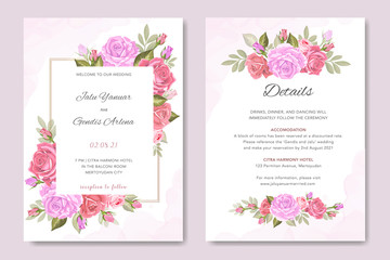 beautiful wedding card template with floral