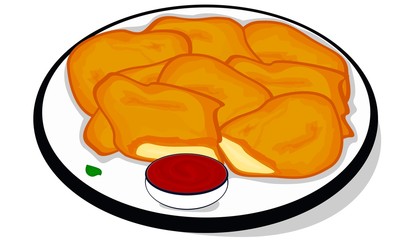 Paneer Pakora indian snacks Vector