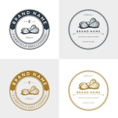 Oyster and shell badge logo