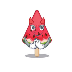 A picture of watermelon ice cream in devil cartoon design