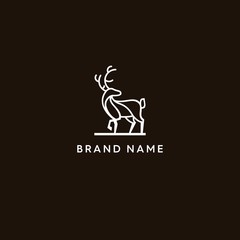 Mono line deer modern logo