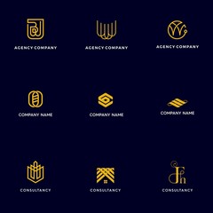 Obraz premium Modern luxury company logo set
