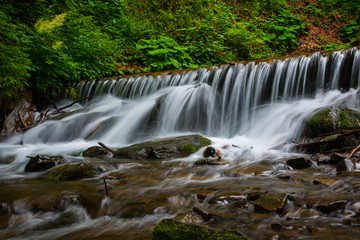 Landscape of waterfall Shypit in Western Ukraine, Europe