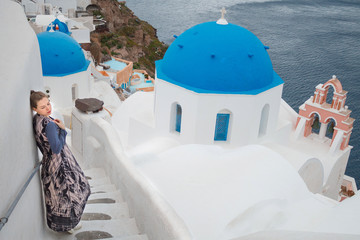 view of santorini island greece