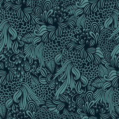 Abstract seamless pattern with hand drawn textures. Vector background.