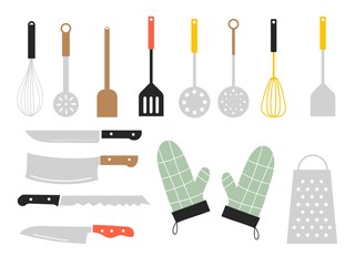 Colorful sets of icon for cooking and dinning, create by vector doodle